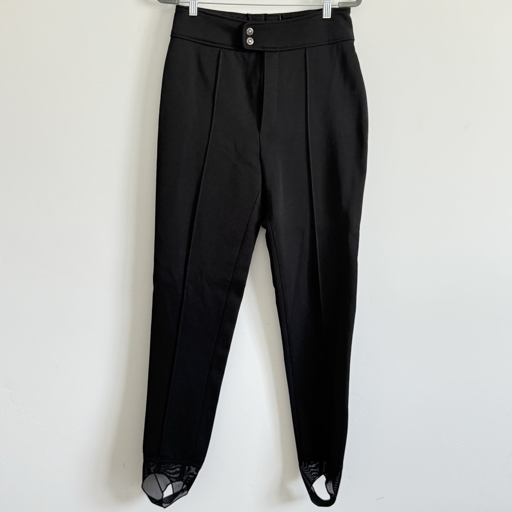 VTG Metropolis Snow Stirrup Pants Thick Ski‎ Black Wool Blend Women 12 Lodge